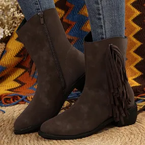 2023 inverno nuova tendenza pelle scamosciata donne scarpe con tacco medio stivaletti Chelsea alla caviglia stivali da moto firm