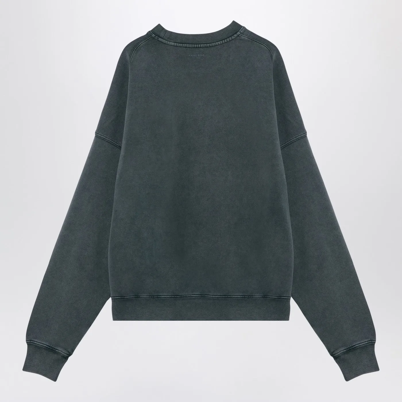 Anine Bing Green Crewneck Felpa con stampa logo