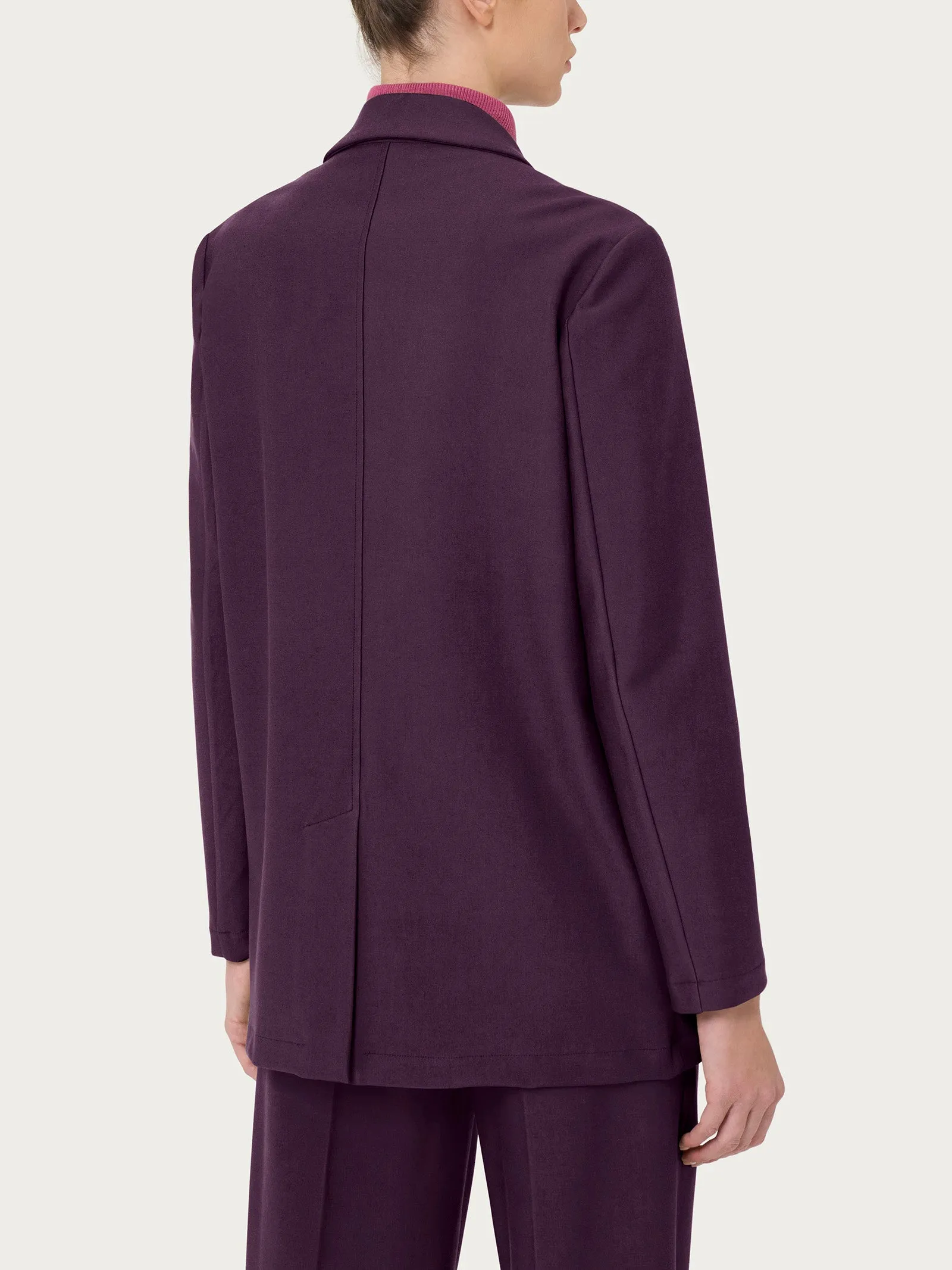 Blazer over destrutturato in tessuto compact - Plum Perfect