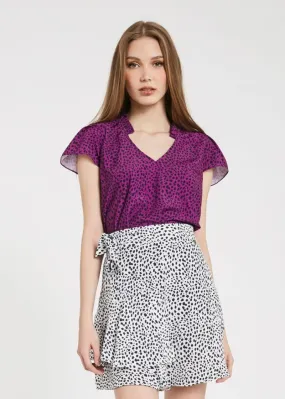 Blusa con stampa animalier