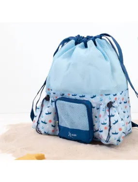  BORSA DA SPIAGGIA A RETE PER BAMBINI - CELESTE 