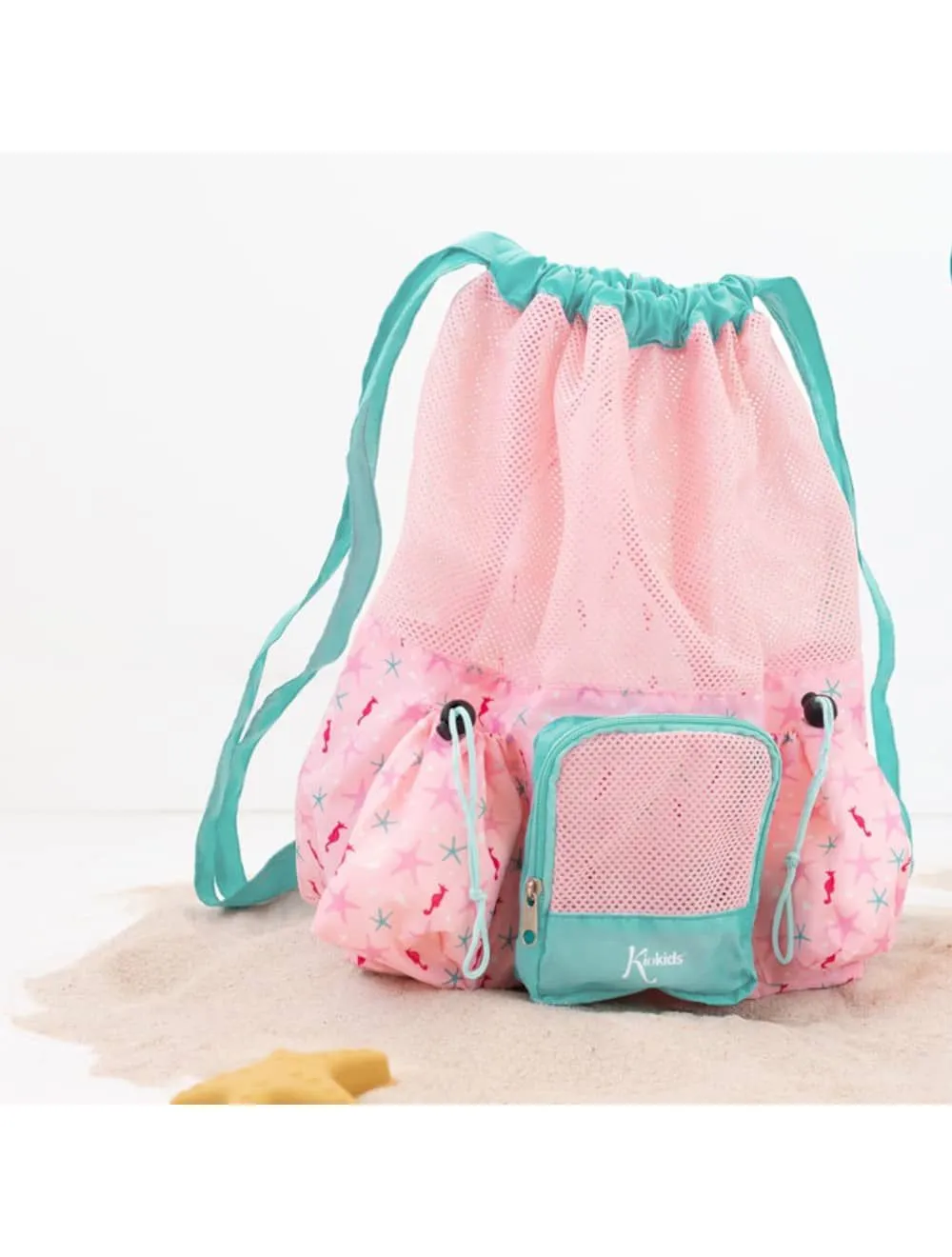  BORSA DA SPIAGGIA A RETE PER BAMBINI - ROSA 