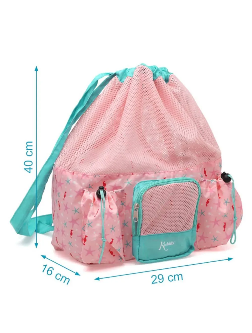  BORSA DA SPIAGGIA A RETE PER BAMBINI - ROSA 