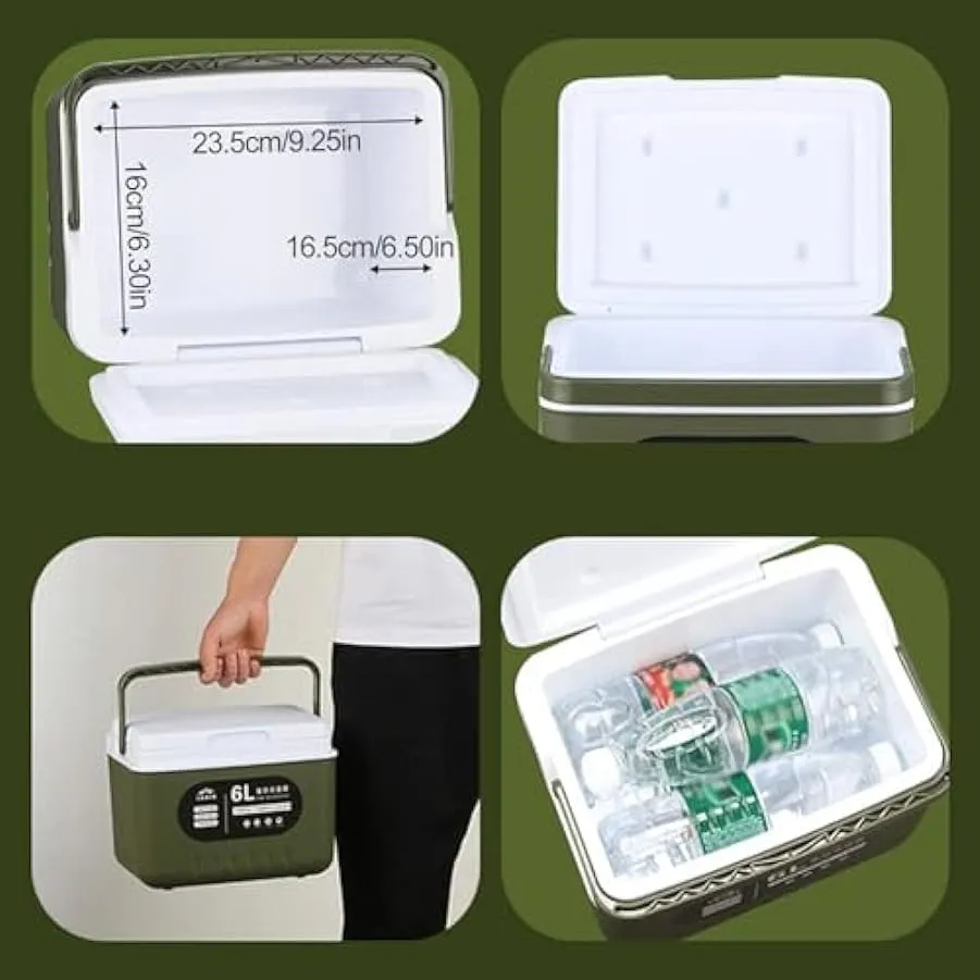 Borsa termica da 6 l, cestino termico da picnic, frigorifero compatto da 5,4 QT, piccolo contenitore refrigerante per ghiaccio, 