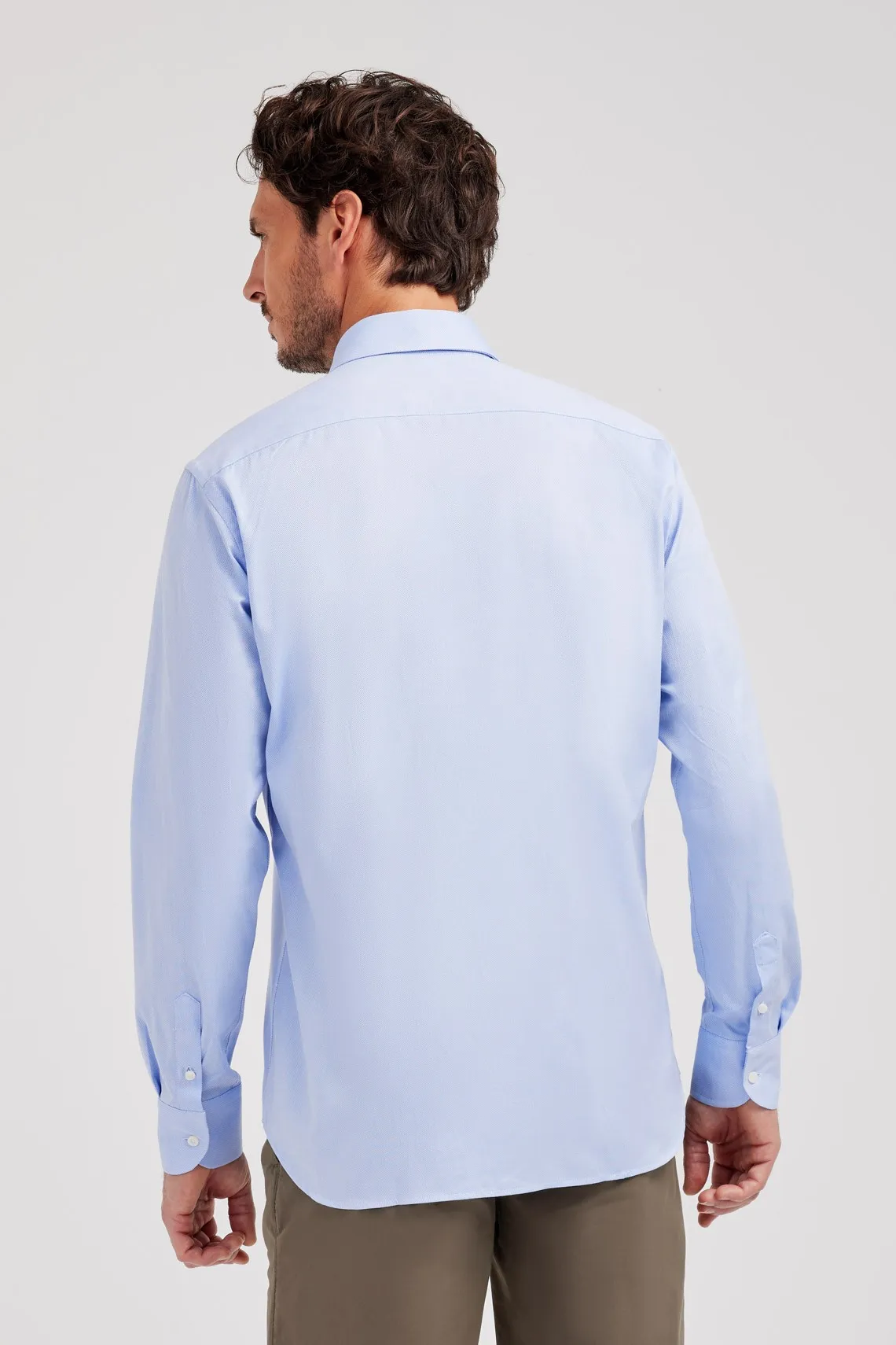 CAMICIA CLASSICA IN TWILL AZZURRA