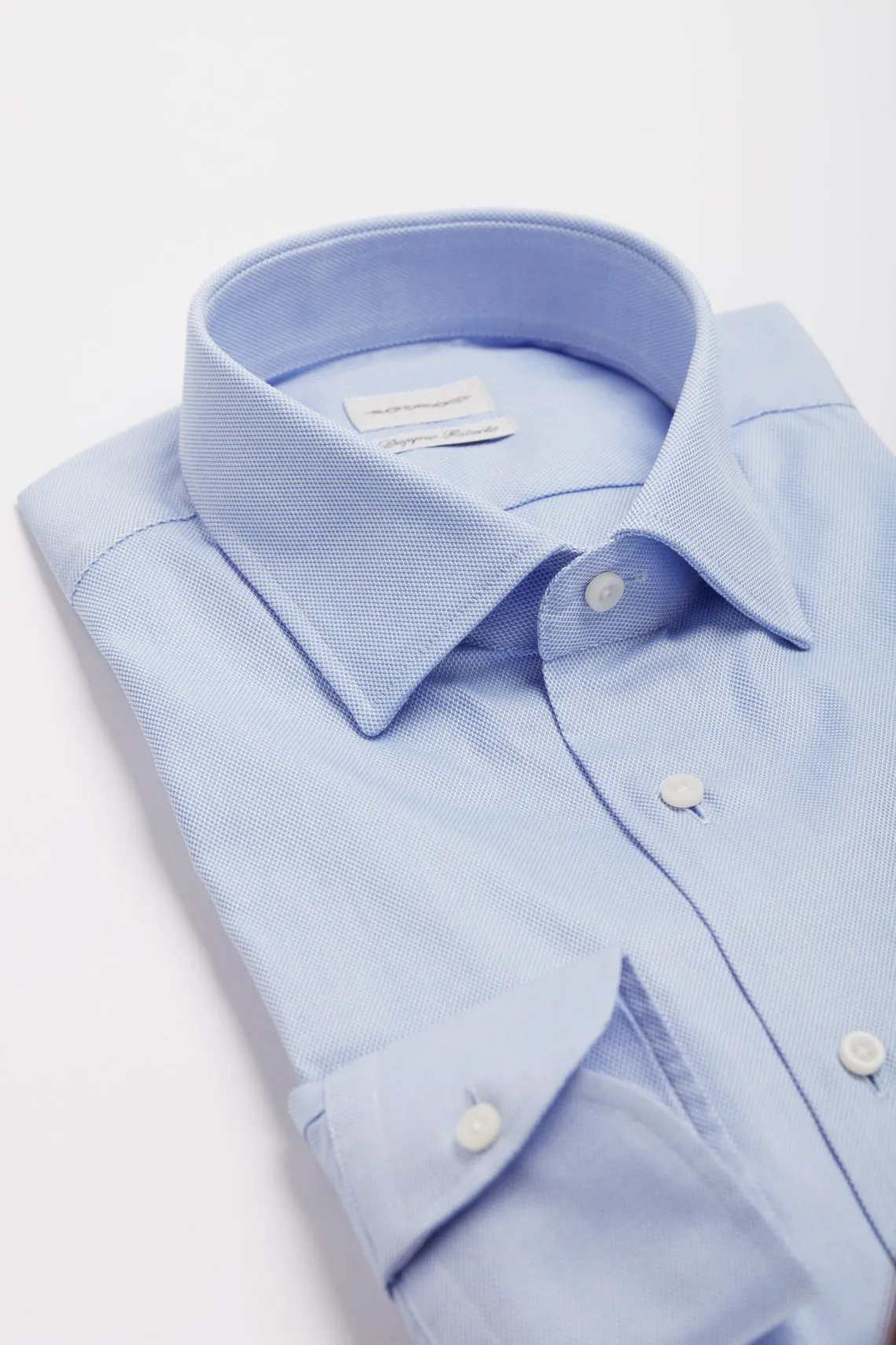 CAMICIA CLASSICA IN TWILL AZZURRA