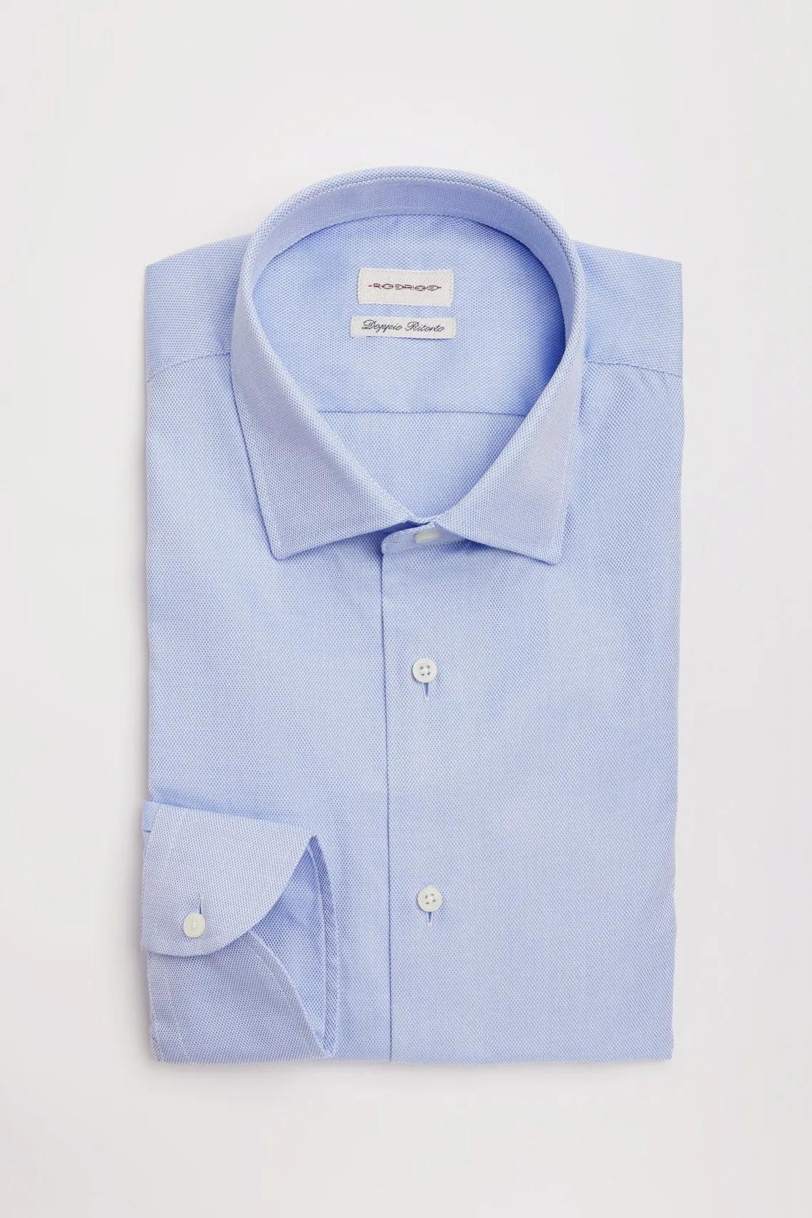 CAMICIA CLASSICA IN TWILL AZZURRA