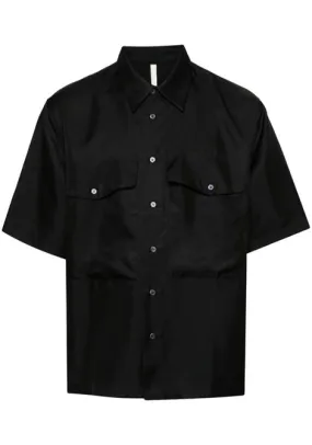 Camicia con collo classico in nero - uomo