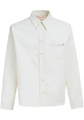 Camicia con logo in bianco - uomo