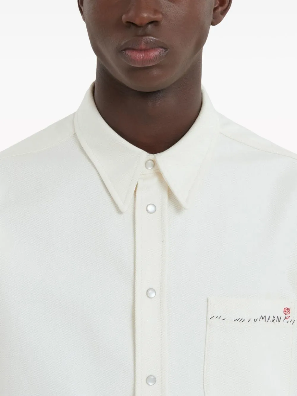 Camicia con logo in bianco - uomo