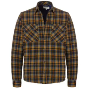 Camicia da camera foderata in flanella a quadri con bottoni Verde