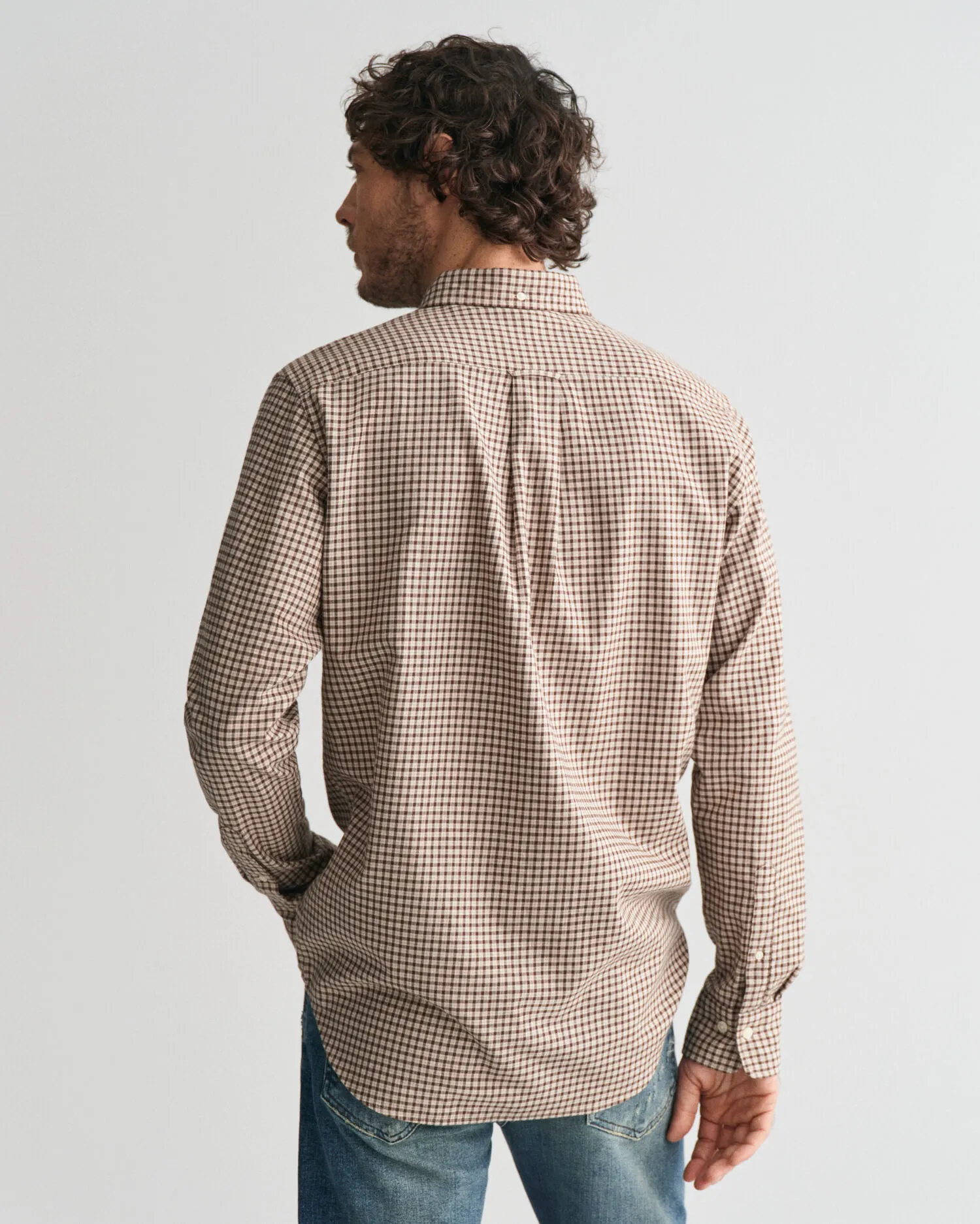 Camicia in flanella a microquadretti regular fit    