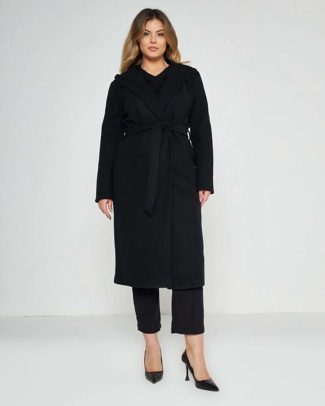 Cappotto accappatoio con cappuccio NERO