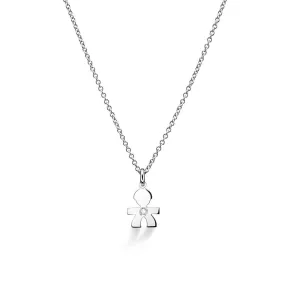 Collana leBebe LBB333 sagoma bimbo oro bianco diamante ct 0,003