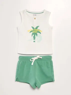 Completo canotta + shorts - 2 pezzi - BIANCO