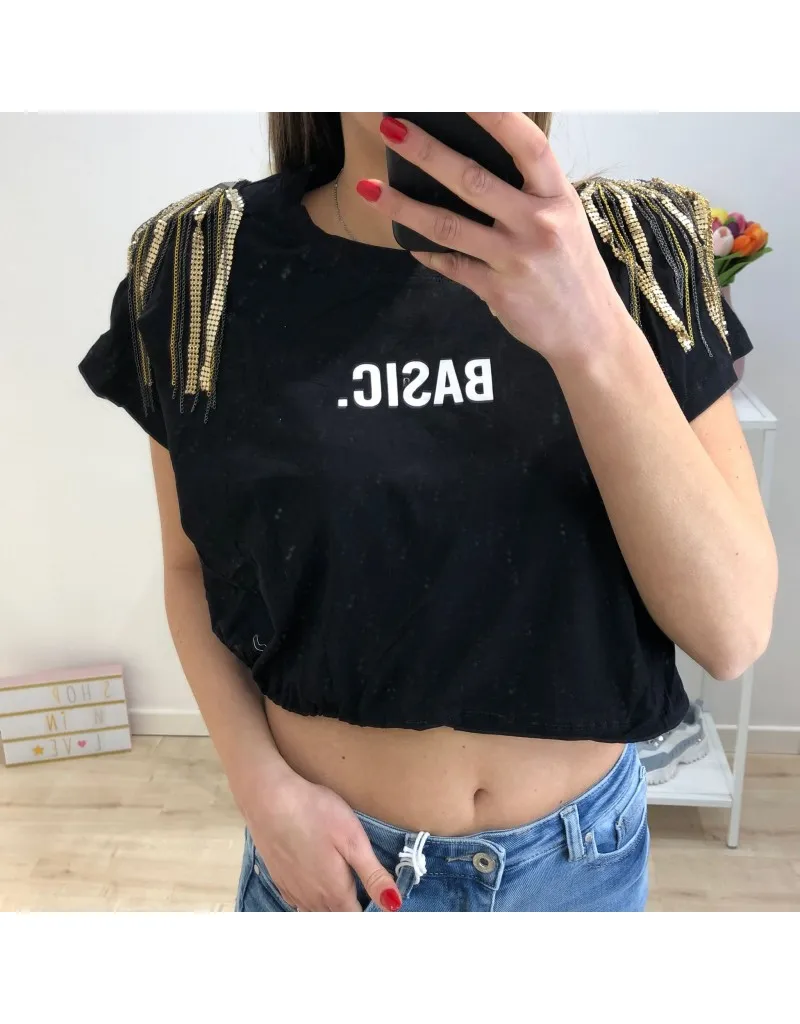 CROP SHIRT BASIC NERA