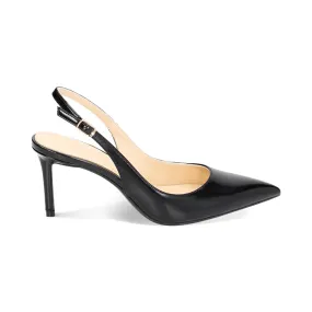 Décolleté slingback nere, tacco 7,6 cm