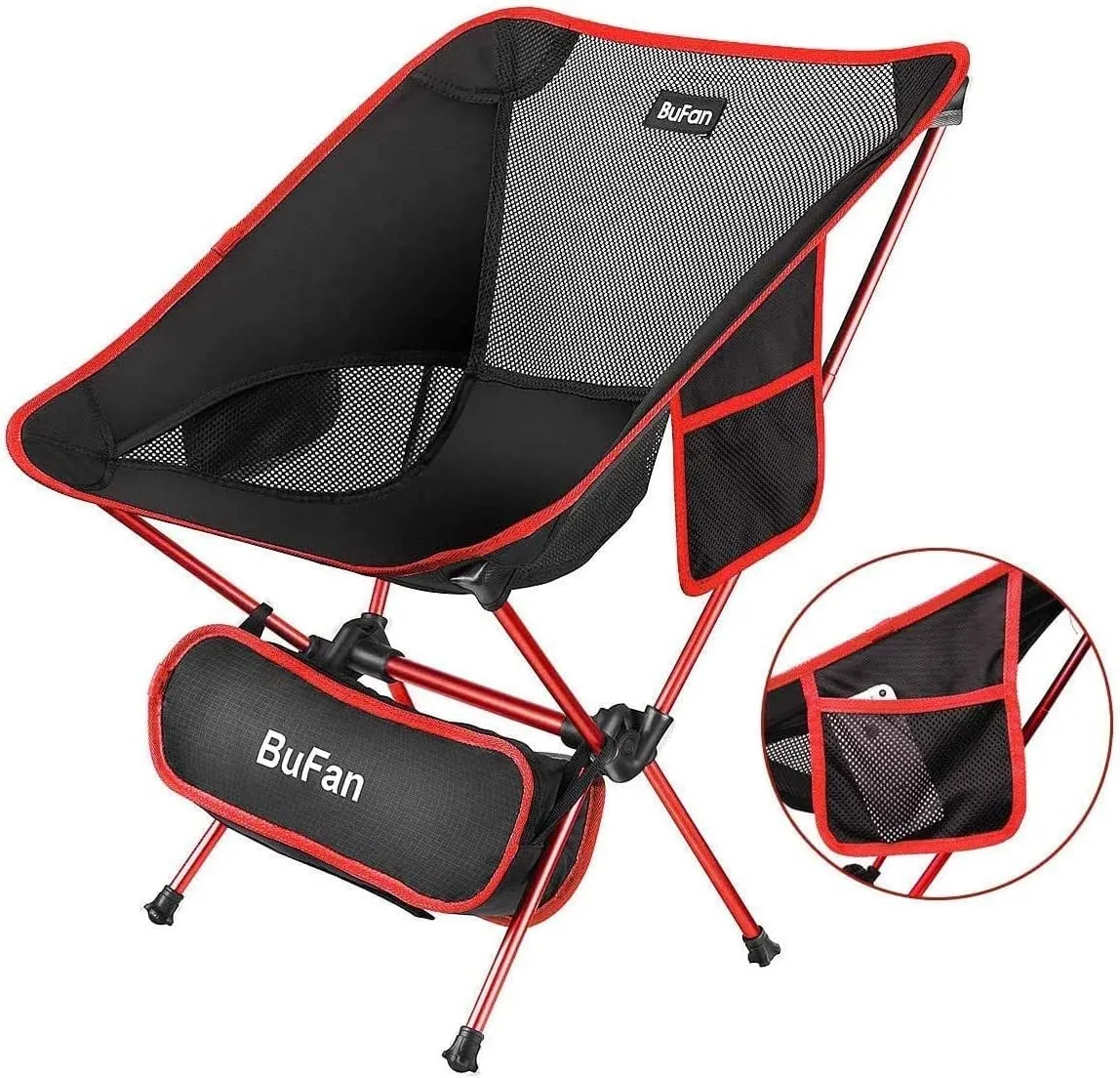 Dohiis Sedia da Campeggio, Pieghevole Portatile Compatta e Leggera Sedia con Borsa da Trasporto capacità 150kg, Tessuto Oxford 9