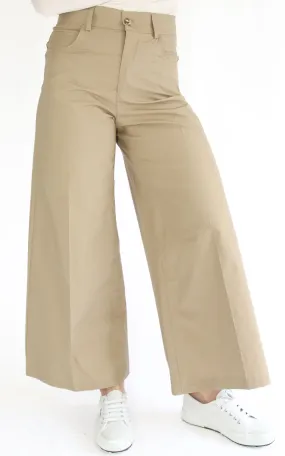 ECO- Pantalone largo cotone – Beige