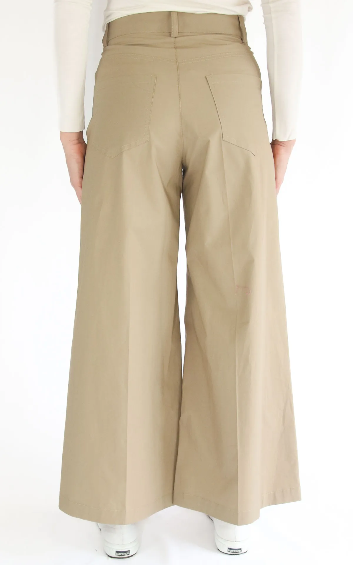 ECO- Pantalone largo cotone – Beige