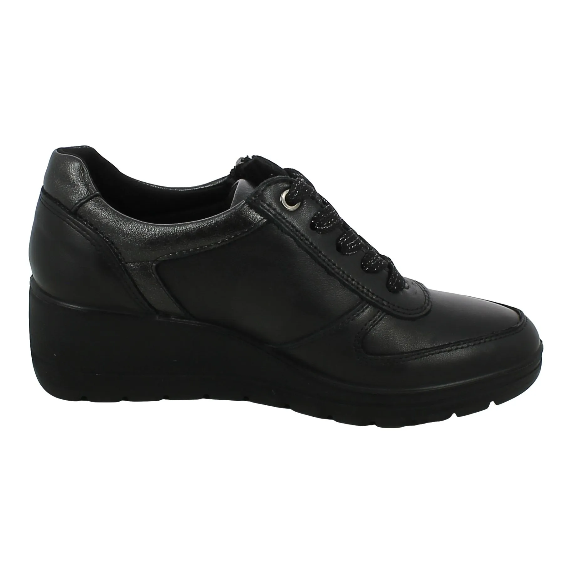 Enval  Scarpa lacci e zip con Zeppa 5 cm 