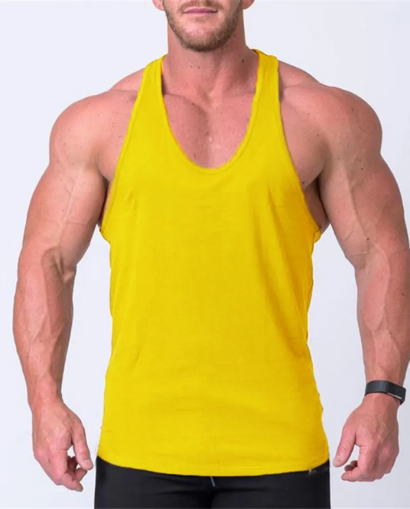 Estate Moda Uomo Senza Maniche Tinta Unita Puro Cotone Palestra Fitness E Bodybuilding Canotta Sportiva Da Corsa Allaperto Musc