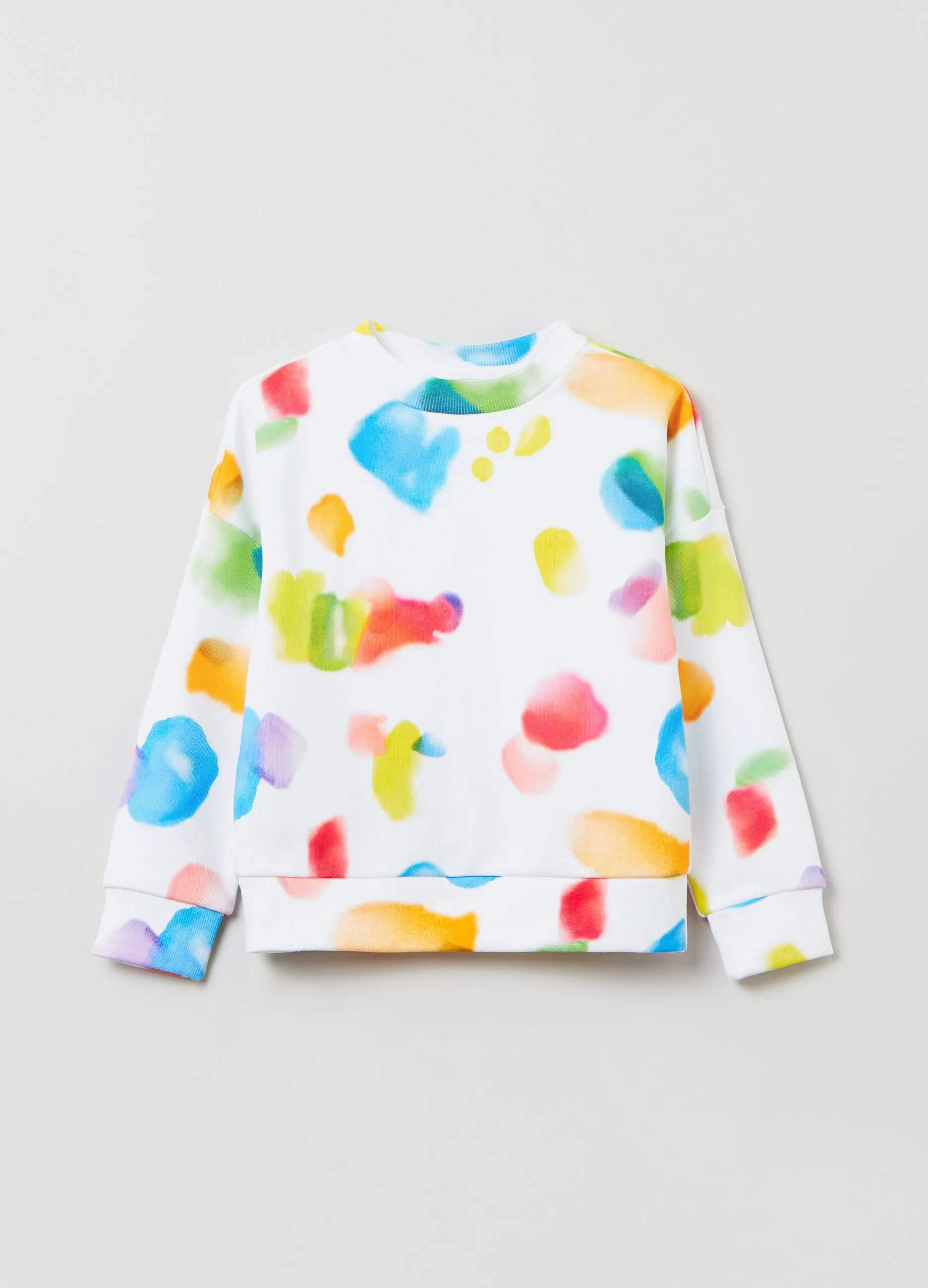 Felpa girocollo con stampa multicolor
