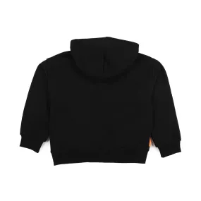 Felpa Hoodie Nera Con Stampa Metallizzata