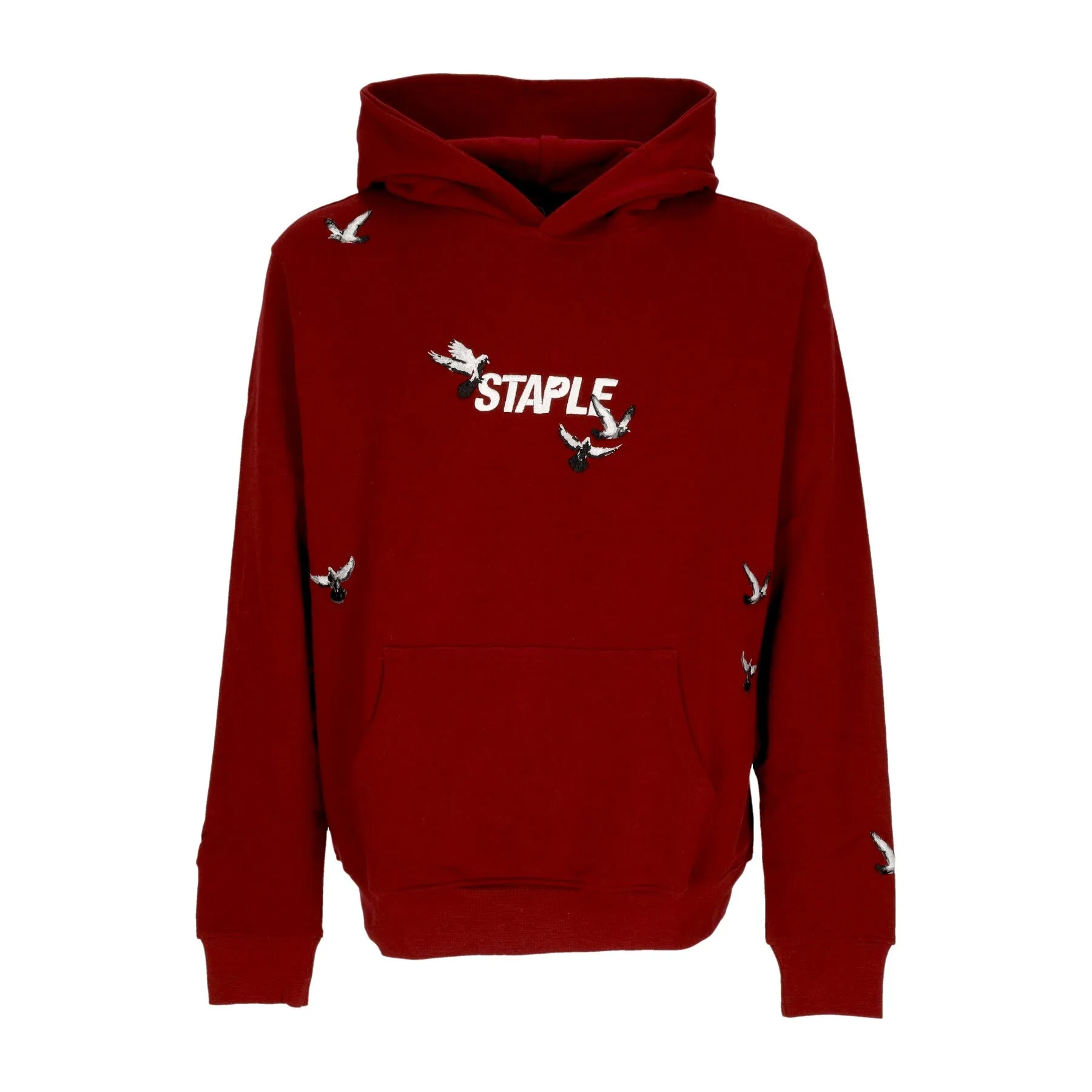 Felpa Leggera Cappuccio Uomo Flock Logo Hoodie Burgundy