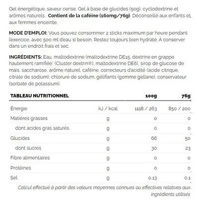 Gel energetico alla ciliegia alla caffeina ad alta energia 226ers 76g