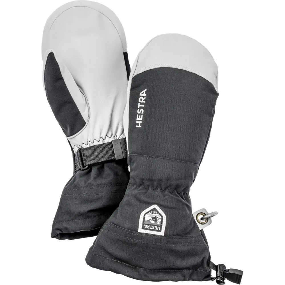 Guanti da heliski in pelle Hestra Army neri