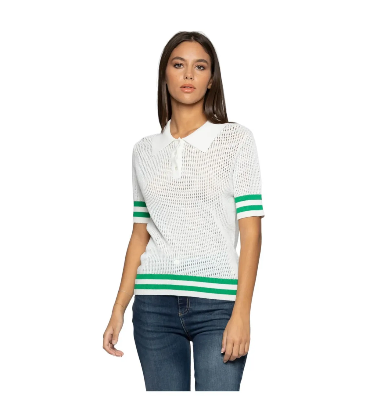 Kocca Donna Polo Manica Corta Traforata Ararini