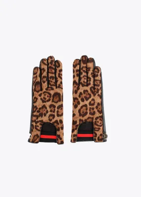 LOLA CASADEMUNT      Guanti in  pelle con stampa animalier