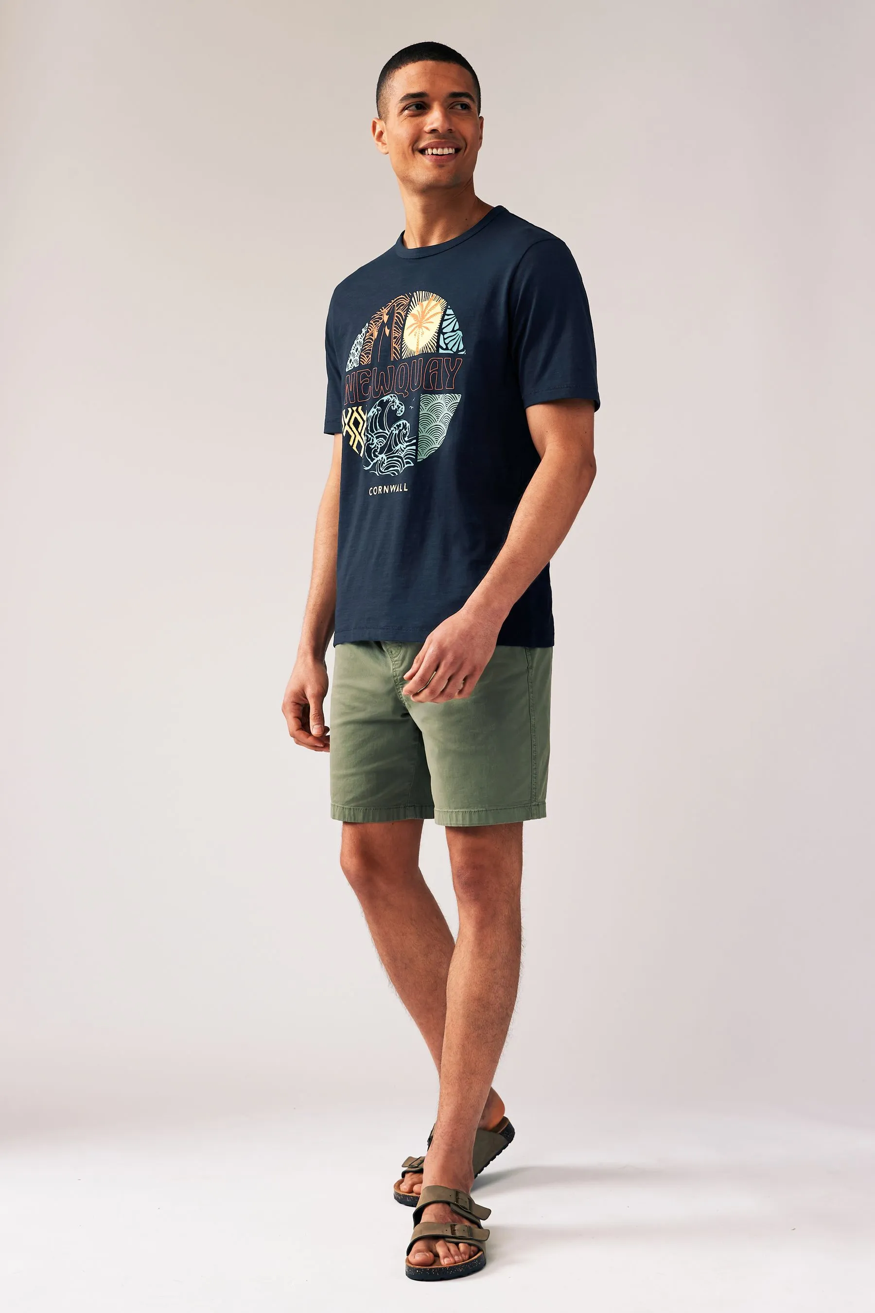 Navy  - T-shirt estiva con grafica Newquay