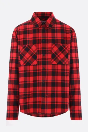 OFF WHITE camicia in flanella a quadri dettagli logo