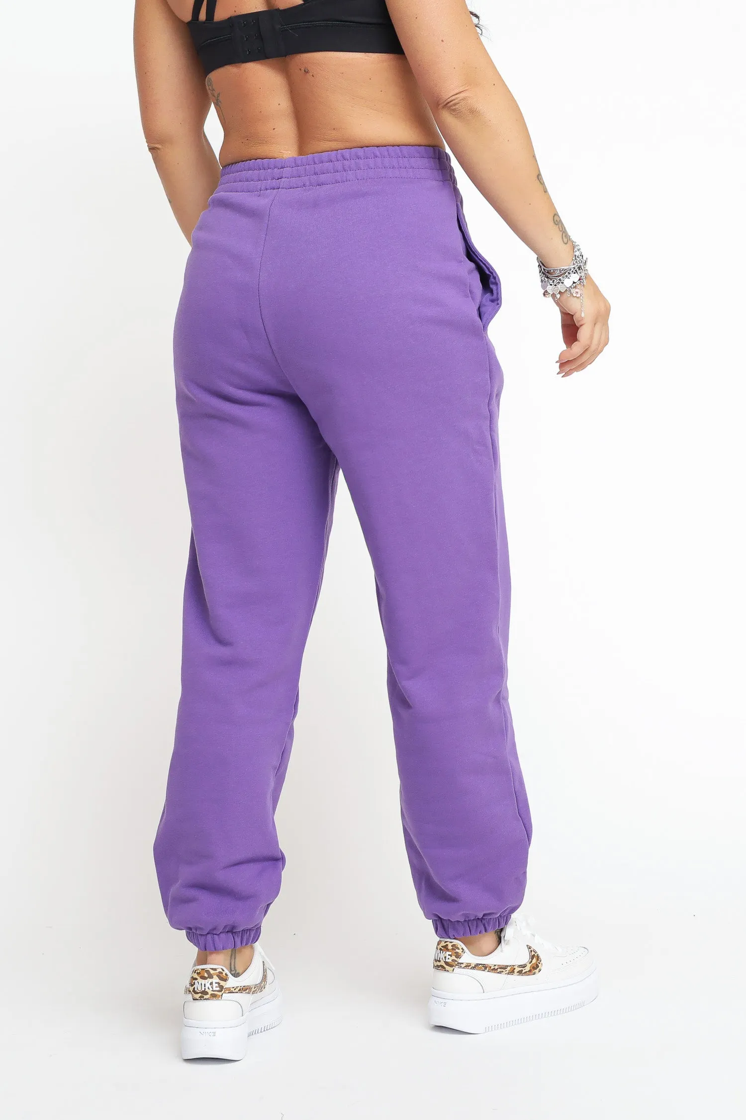 Pantalone In Felpa Con Stampa - Ametista