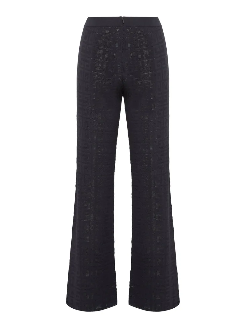 Pantaloni a zampa in jacquard 4G