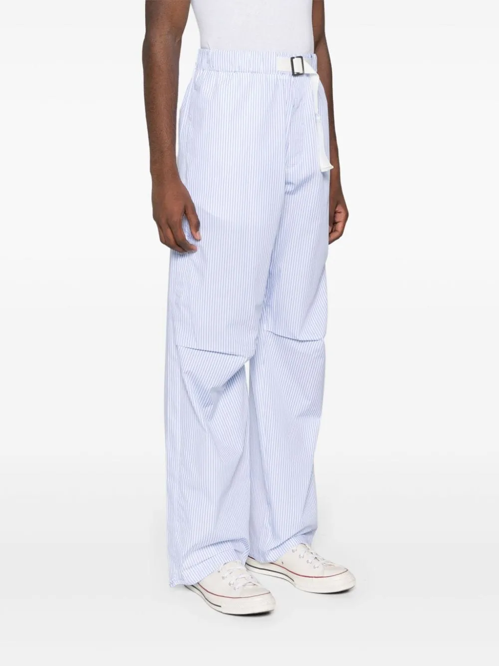 Pantaloni dritti a righe in blu e bianco - uomo