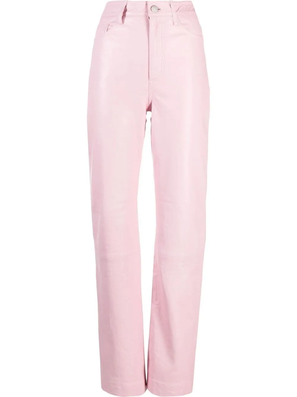 Pantaloni dritti a vita alta in rosa - donna