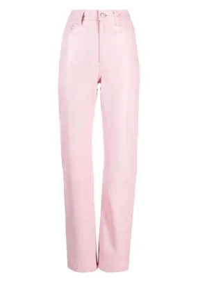 Pantaloni dritti a vita alta in rosa - donna