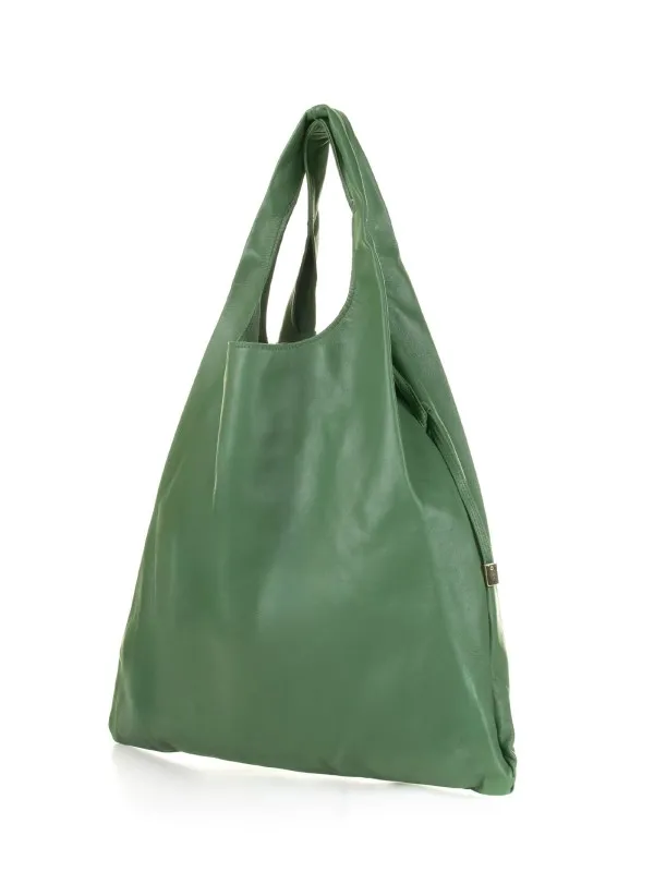 Picasso sage leather shopping bag