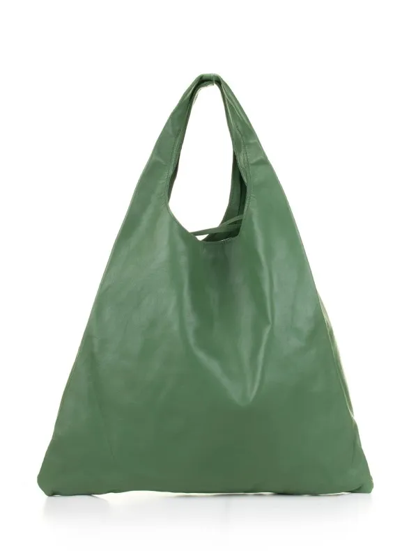 Picasso sage leather shopping bag