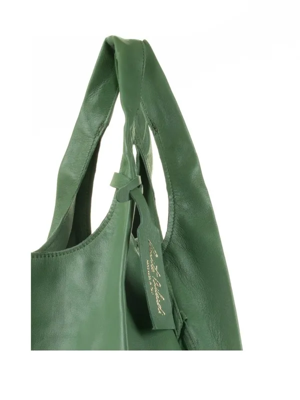 Picasso sage leather shopping bag