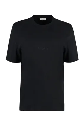 Saint Laurent T-shirt in cotone con logo ricamato