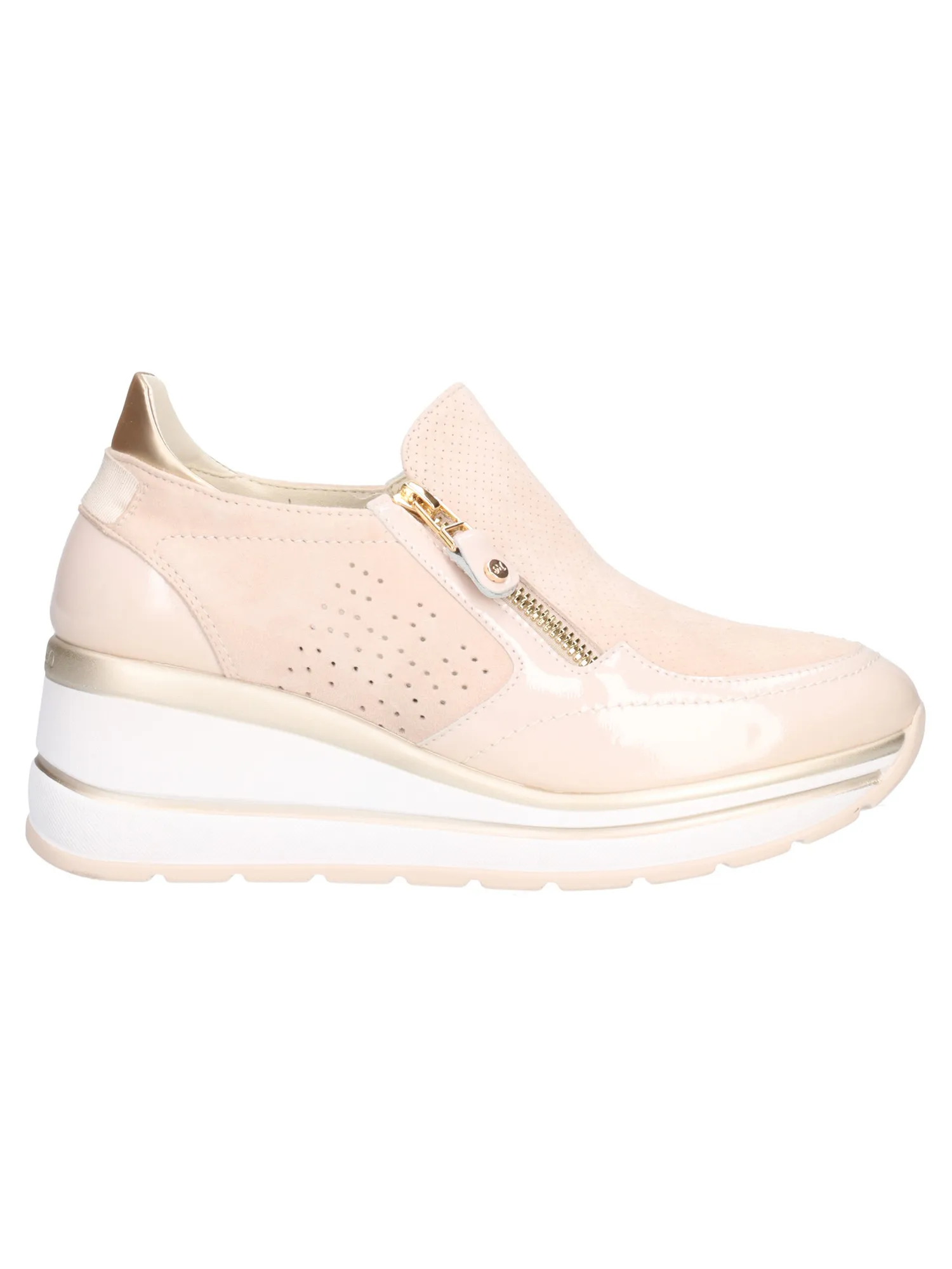 Scarpa senza lacci con zeppa Melluso da donna beige