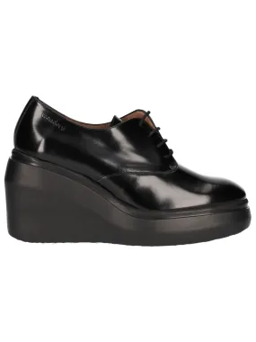 Scarpa stringata con zeppa Wonders da donna nera