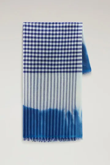 Sciarpa in misto lana e cotone con motivo micro check                                                                           