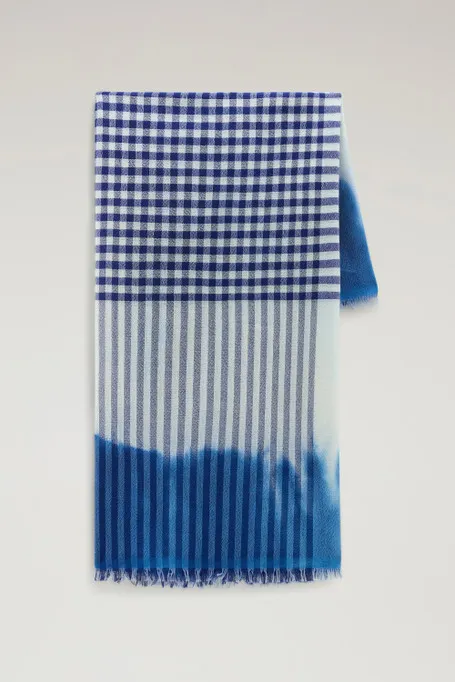 Sciarpa in misto lana e cotone con motivo micro check                                                                           