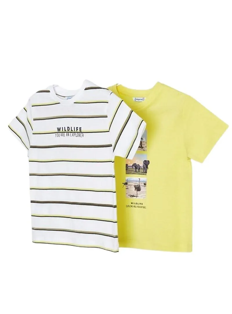 Set 2 T-Shirts Mayoral Giallo e Bianco Bambino