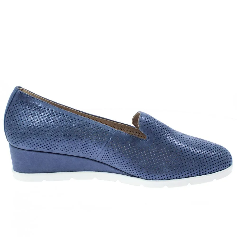 Slip On comfort in Pelle con zeppa bassa